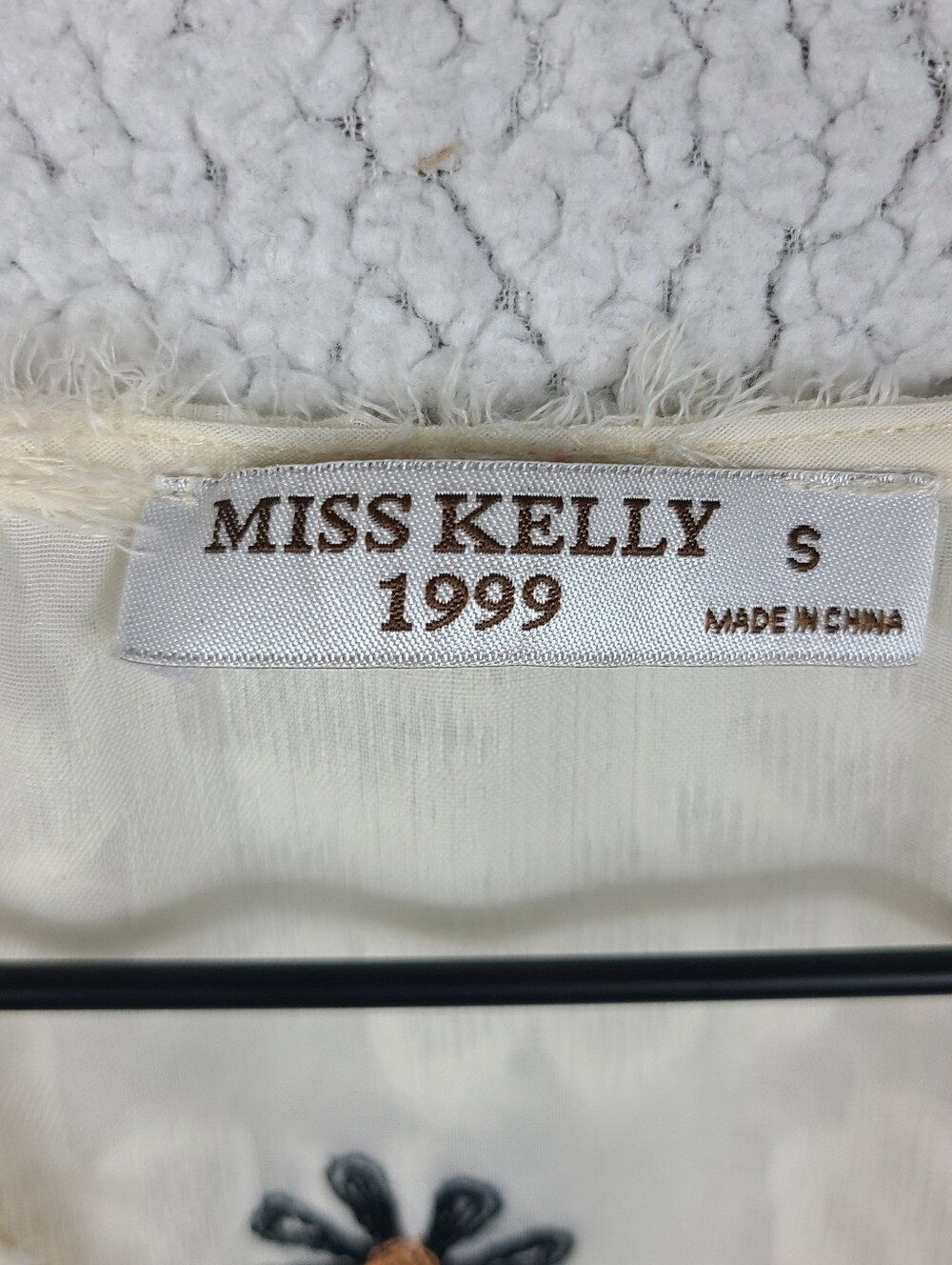 Miss Kelly 1999 Floral Embroidered Daisy Mini Dress‎ S Flutter Sleeve - Picture 8 of 8